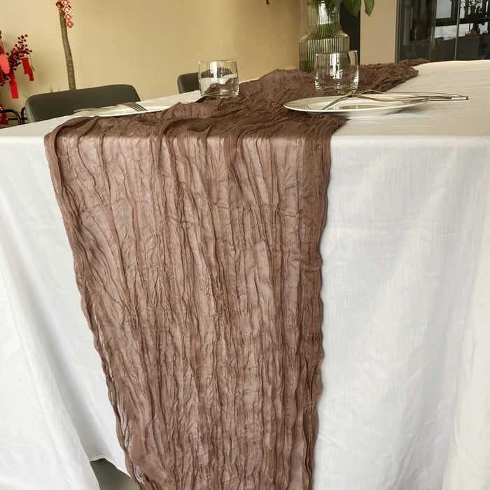 Rustic Elegance Cotton Table Runner Bundle - Set of 10 (35.4" x 118" / 90cm x 300cm)