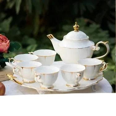 Nordic Phnom Penh Fine Bone China Coffee Tea Set - Elegant Nordic Drinkware for Home Hosting