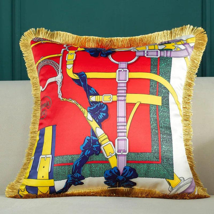 Retro Chic Lumbar Cushion Cover for Elegant Home Styling