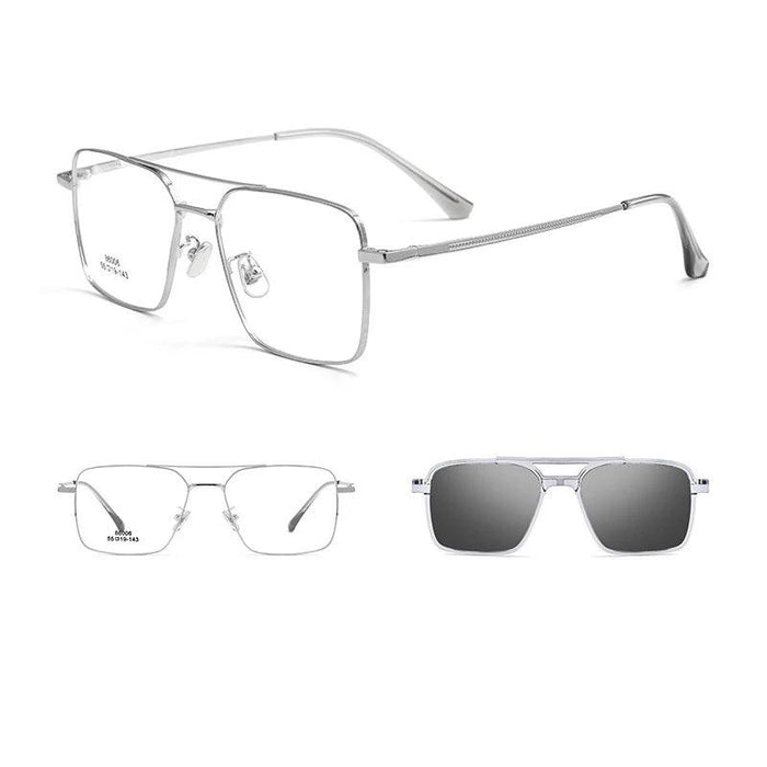 Sleek Polarized Titanium Clip-On Aviator Shades