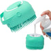 Silicone Pet Grooming Brush with Shampoo Dispenser - 2.7oz Capacity for Easy Bathing