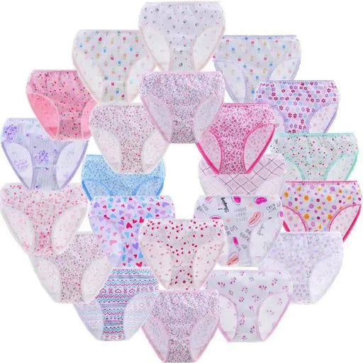 Adorable 12-Pack Cartoon Cotton Briefs for Little Girls - Comfy Underwear for Ages 1-12