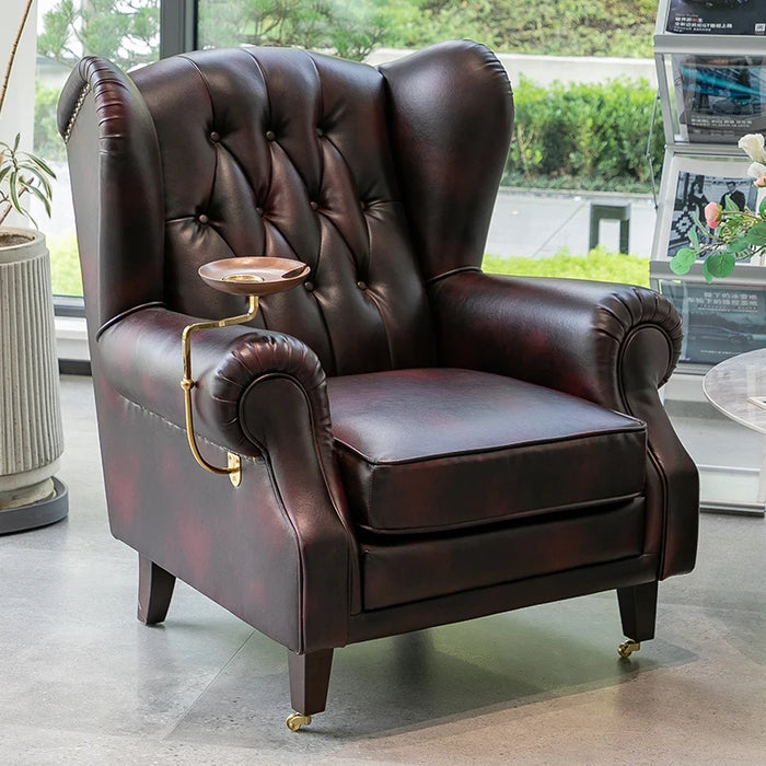 Elegant Leather Wingback Chair for Modern Living Areas