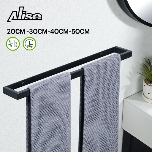 Matte Black Stainless Steel Towel Holder with Adjustable Wall Mount Options