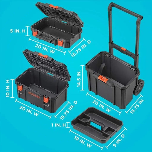 Stackable Wheeled Toolbox Organizer Set - The Ultimate Portable Storage Solution