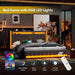 Stylish Dark Gray Full Bed Frame with LED Lighting, Storage Solutions, and USB Charging Station - Ultimate Bedroom Addition