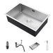 Premium 304 Stainless Steel Handmade Bar Sink Set with Rear Drain and Noise Reduction Features