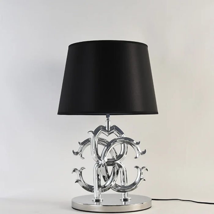 Elegant LED European Luxury Table Lamp with Artful Gold & Silver Finish for Living Room, Bedroom, and Study