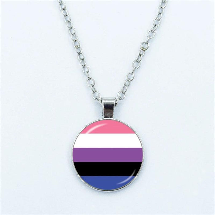 Vibrant Customizable Rainbow Glass Pendant Necklace for Love and Pride Celebration