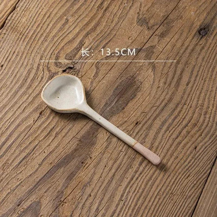 Sophisticated Long-Handled Japanese Ceramic Ladle - A Must-Have Dining Accessory