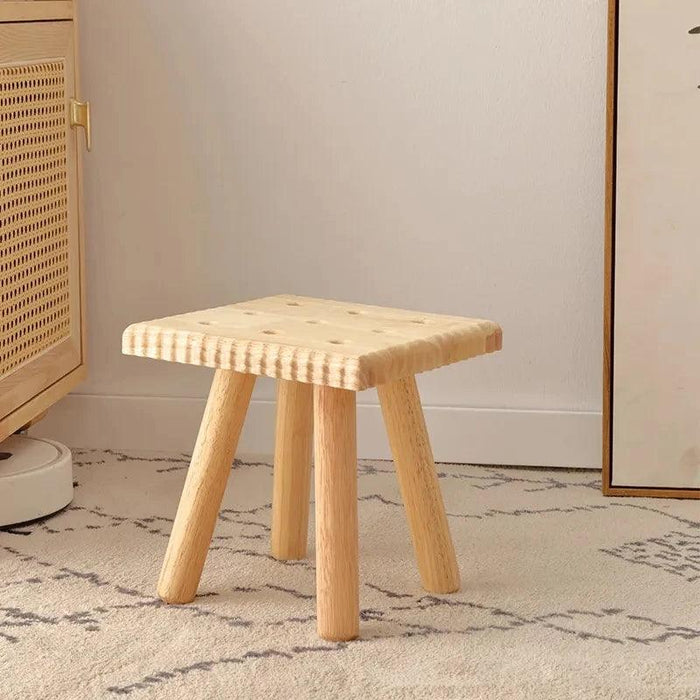 Stylish Solid Wood Children's Cookie Bench - Versatile Low Stool for Home and Play Areas