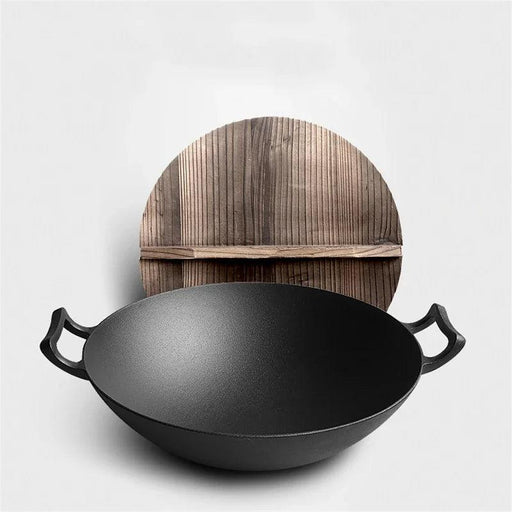 Effortless Cast Iron Skillet with Double Ears - Say Goodbye to Greasy Fumes and Sticking