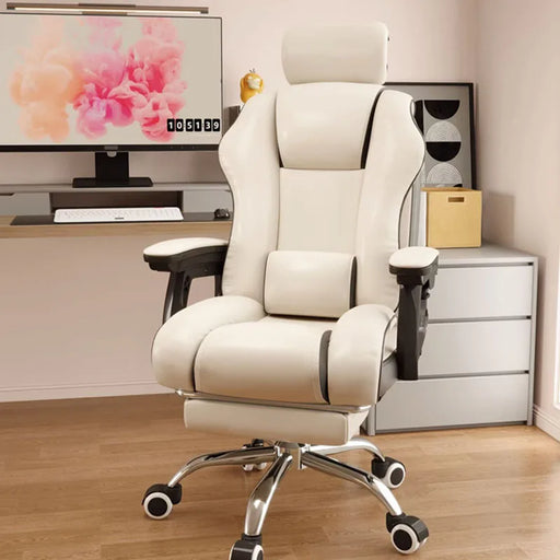 Pink Gaming Throne with Rolling Massage - Elevate Your Workspace!