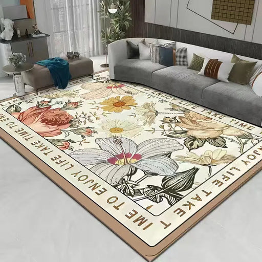 Plush Floral Accent Rug: Luxurious Comfort for Any Space