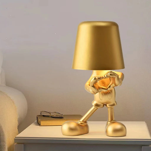 Golden Radiance Charging Desk Lamp with Italian Resin Elegance