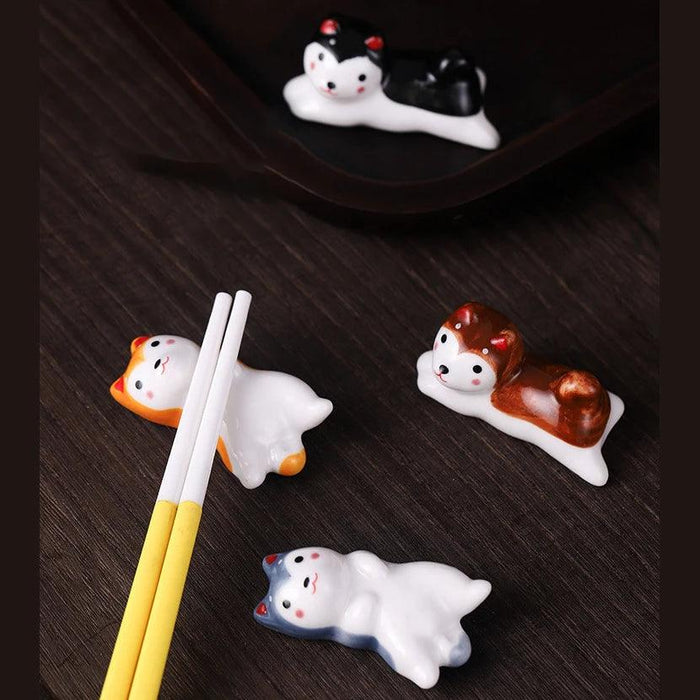 Charming Cat-Inspired Ceramic Chopstick Holder for Elegant Dining