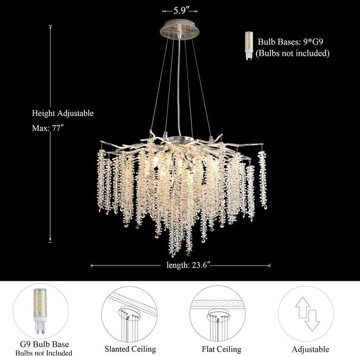 Nature's Elegance: Luxurious LED Crystal Chandelier for Exquisite Home Illumination