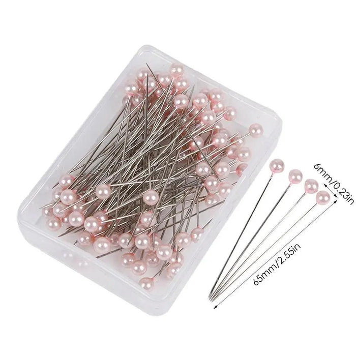 Elegant Pearl Head Sewing Pins Set - 100 Premium Pins for Crafting and Wedding Decor