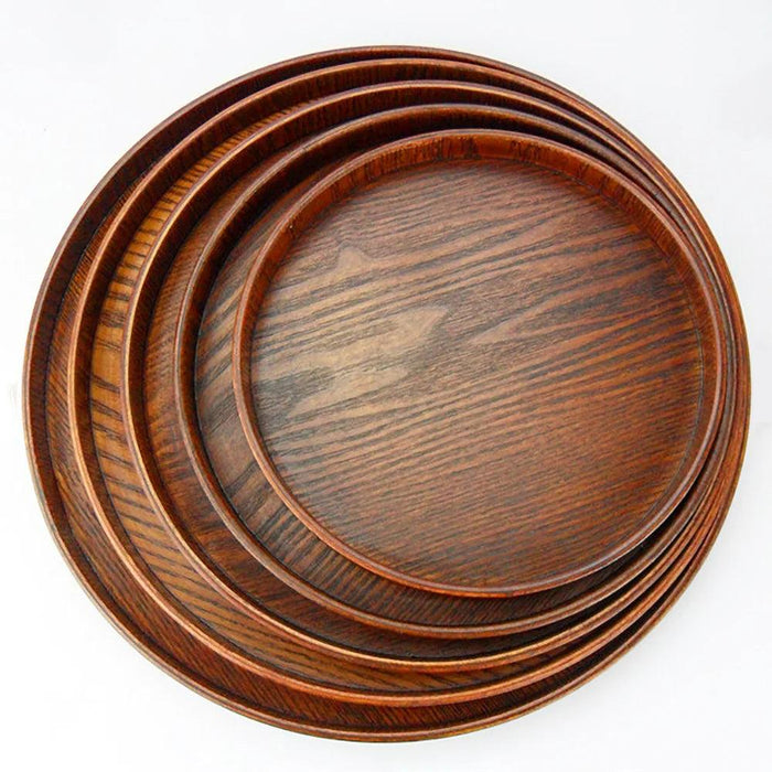 Elegant Japanese Wooden Serving Tray Set for Tea, Desserts, and More