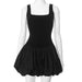 Chic Backless Pleated Mini Dress for Women - Stylish Knit Ball Gown