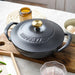 Versatile 21cm Enamel-Coated Cast Iron Stew Pot for Low-Pressure Cooking