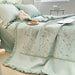 Ruffles Flowers Embroidery Summer Quilt Set