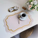 Chic Morandi Cream PU Leather Heat-Resistant Dining Table Mat - Stylish Western Food Placemat