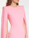 Chic Customizable Blush Evening Gown with Long Sleeves and Structured Shoulders for Fall 2024