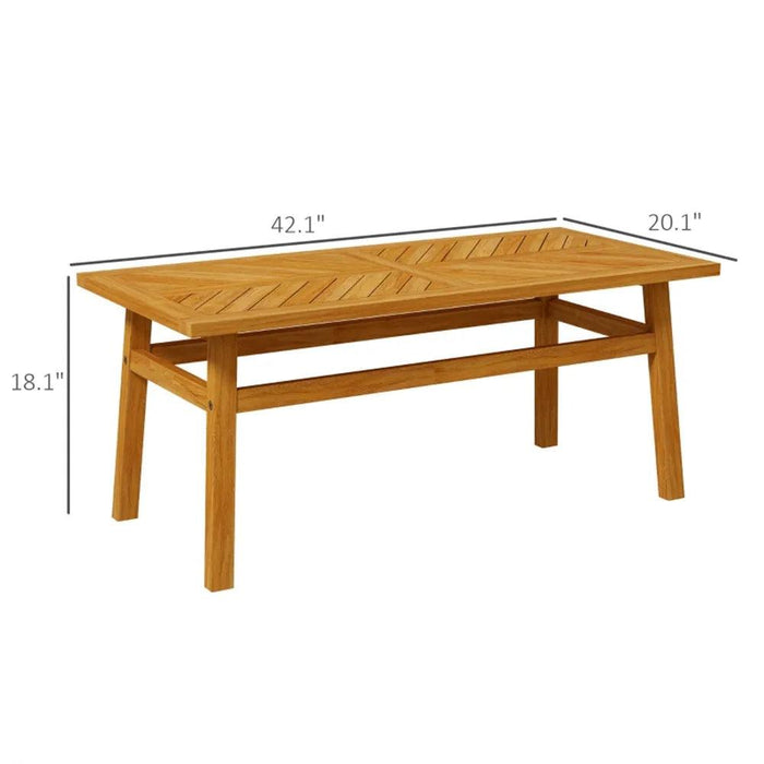 Acacia Wood Coffee Table with Walnut Finish - Stylish Rectangular Centerpiece for Your Living Room