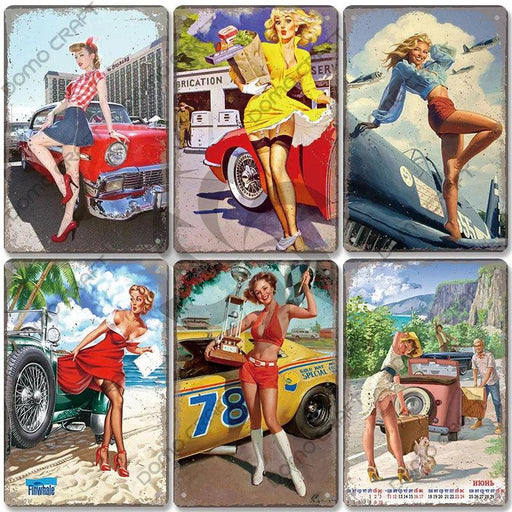 Retro Vintage Car Enthusiast Metal Wall Art for Garage and Man Cave Decor