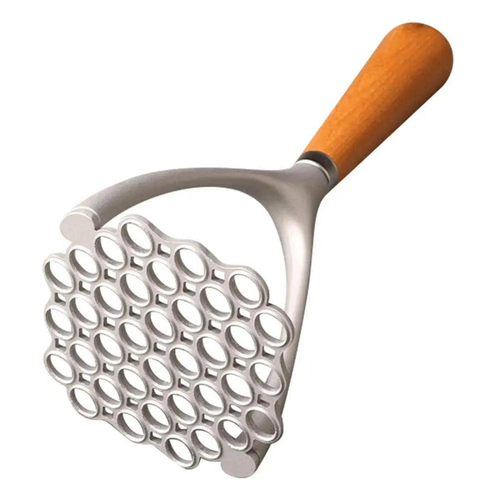 Elegant Aluminum Alloy Potato Masher with Oak Wood Handle