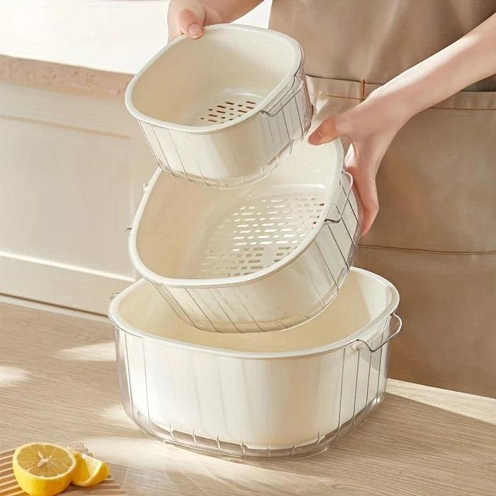 Culinary Excellence Set: Advanced Drain Basket and Versatile Vegetable Basin for Effortless Cooking