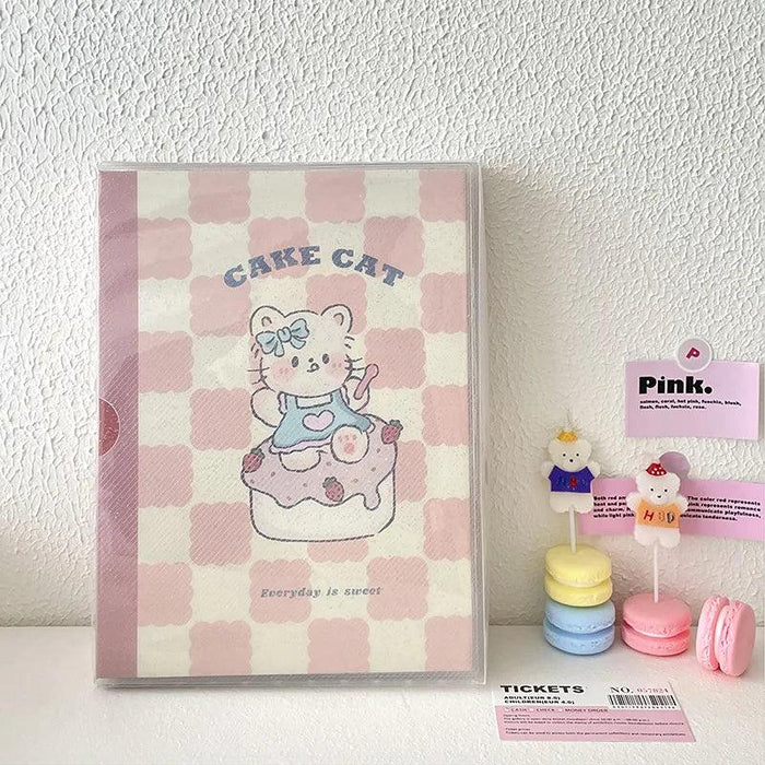 Adorable A5 Kawaii Biscuit Bear Photocard Organizer with Protective Dust Cover for Kpop Enthusiasts