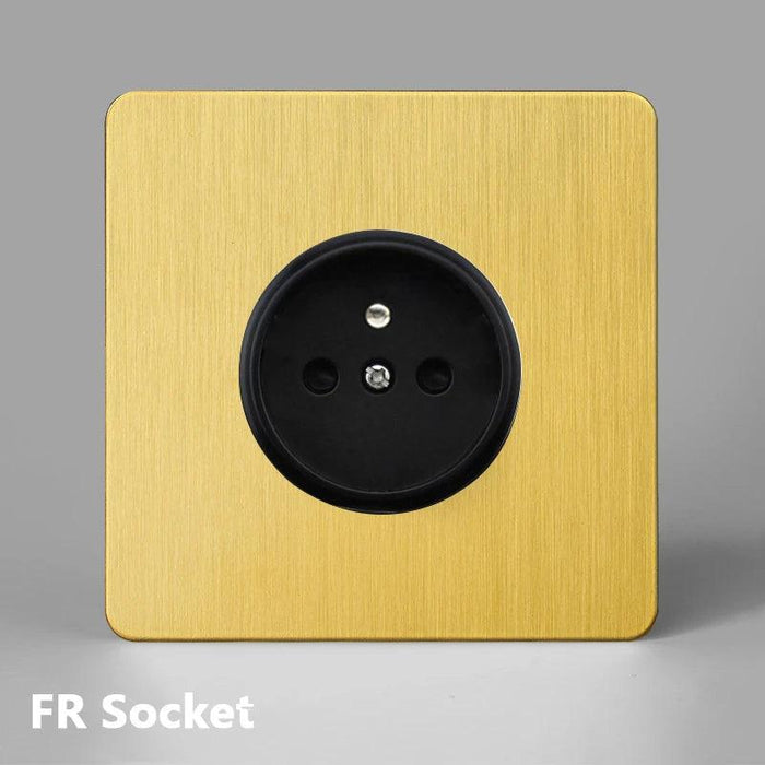 Luxurious Gold Dimmer Switch Set with USB Charging Port - Perfect for French/EU Plugs