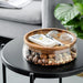 Elegant Acacia Wood Double-Tier Glass Storage Tray for Nuts and Fruits