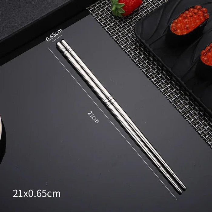 Elegant Stainless Steel Sushi Chopsticks with Enhanced Grip for Asian Cuisine