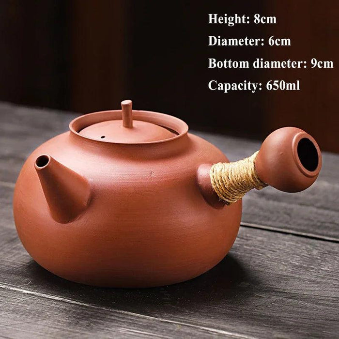 Sophisticated Cinnabar Clay Tea Pot with Electric Heater for Traditional Kung Fu Brewing