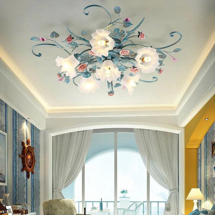 Whimsical Blossom Illuminating Chandelier for Romantic Interiors and Celebratory Events