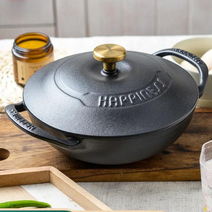 Heritage-Inspired Durable Cast Iron Soup Pot for Gourmet Slow Cooking