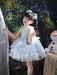 Elegant Spanish Lolita Princess Lace Bow Summer Party Dress for Girls