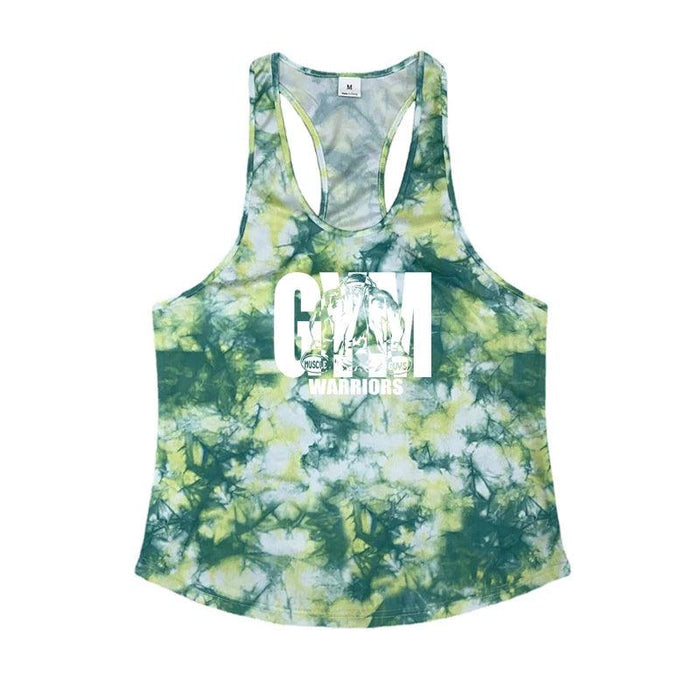 Men's Camouflage Y-Back Stringer Tank - Stylish Fitness Top for Gym and Bodybuilding