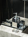 Sophisticated Square Hotel Glass Soap Dispenser with Polished Silver Pump for Contemporary Bathrooms