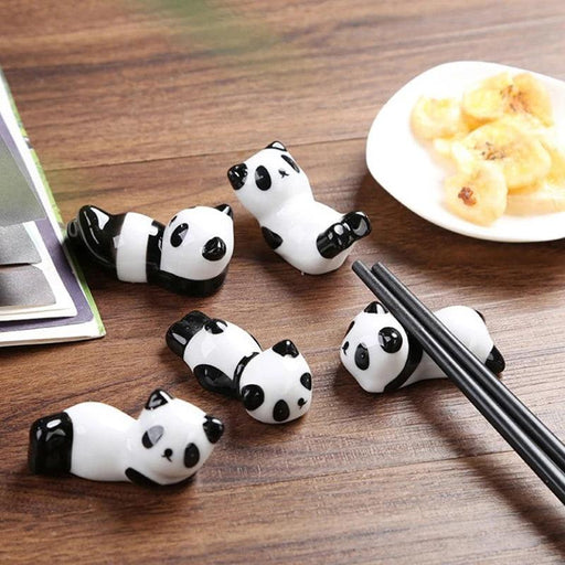 Cute Panda Ceramic Chopsticks Holder - Whimsical Tableware for Chinese & Japanese Dining