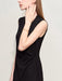 Chic Minimalist Sleeveless Black Dress for Women - Elegant Slim Fit with Modern Half-High Neck Design