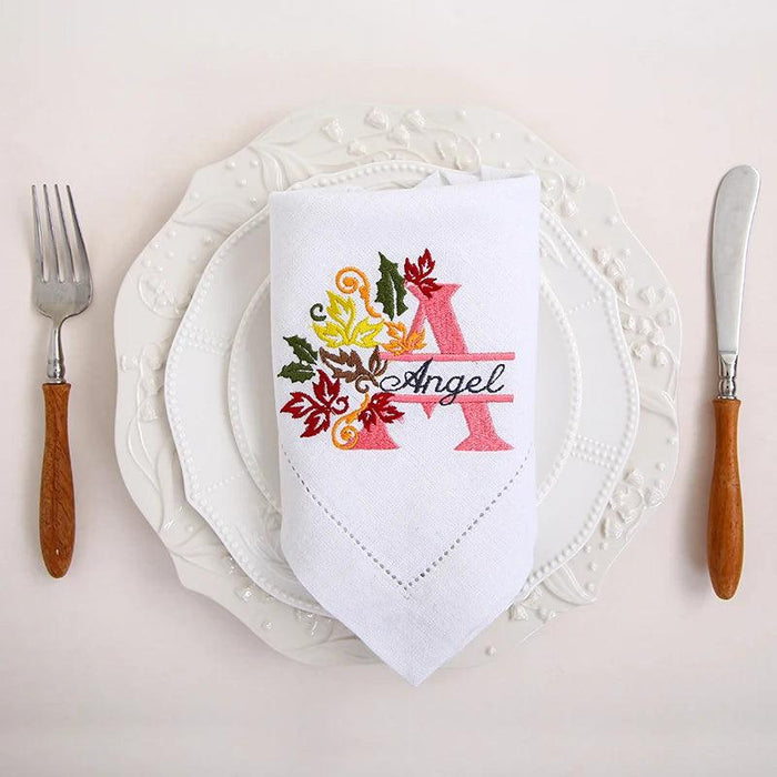 Custom Embroidered Luxury Napkins with Personalized Monogram - Elegant Dining Essential