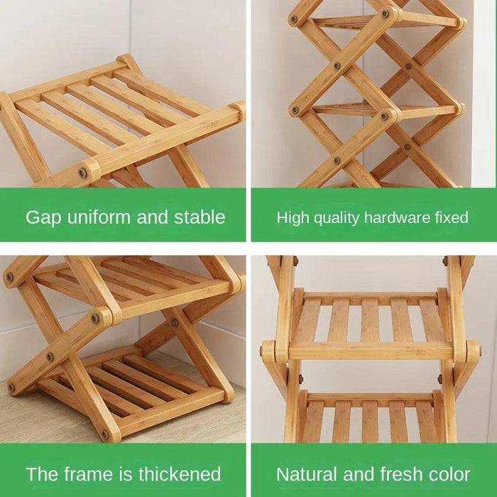 Stylish Multi-Tier Bamboo Footwear Organizer for Efficient Home Storage