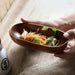 Elegant Wooden Oval Serving Tray for Fruits and Desserts