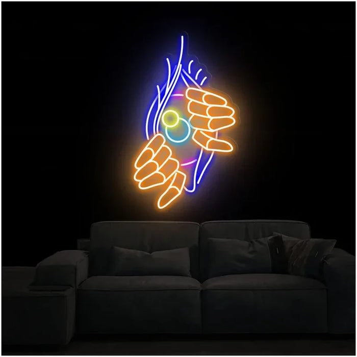 Glowing Devil Eyes Customizable LED Neon Sign with Adjustable Brightness - Halloween Decor and Installation Kit