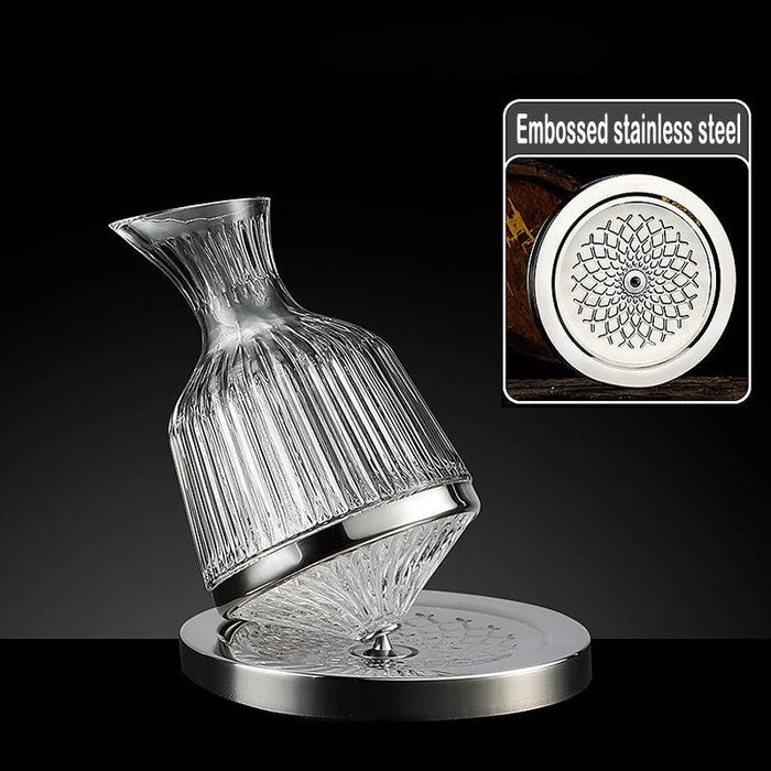 Crystal Wine Decanter Set with 360° Rotating Feature for Enhanced Aeration