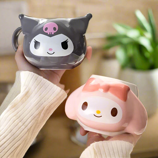 Kawaii Sanrio Characters Ceramic Coffee Cup - Cute Hello Kitty, Kuromi & My Melody Mug for Girls' Gifts, 500ml